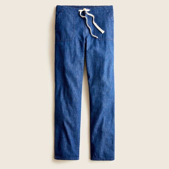 🚨 50% OFF BUNDLES! 🚨 NWT J. Crew Tie-waist denim camp pant - Picture 2 of 8